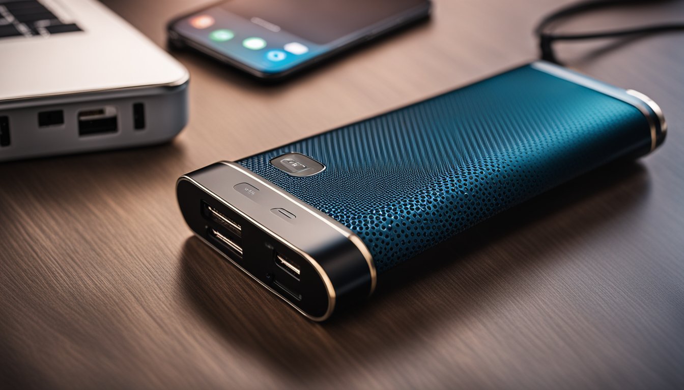 A modern portable charger surrounded by innovative technology and trendy designs