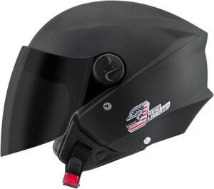 Capacete New Liberty Three Elite 58 Matte Black Viseira Fume