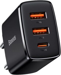 Carregador de Parede Baseus Compact Quick Charger 2UC 30W Preto