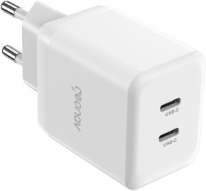 Geonav Carregador Universal SuperPower GaN Duo 35W 2 X USB C Power Delivery CH35PDWT Branco