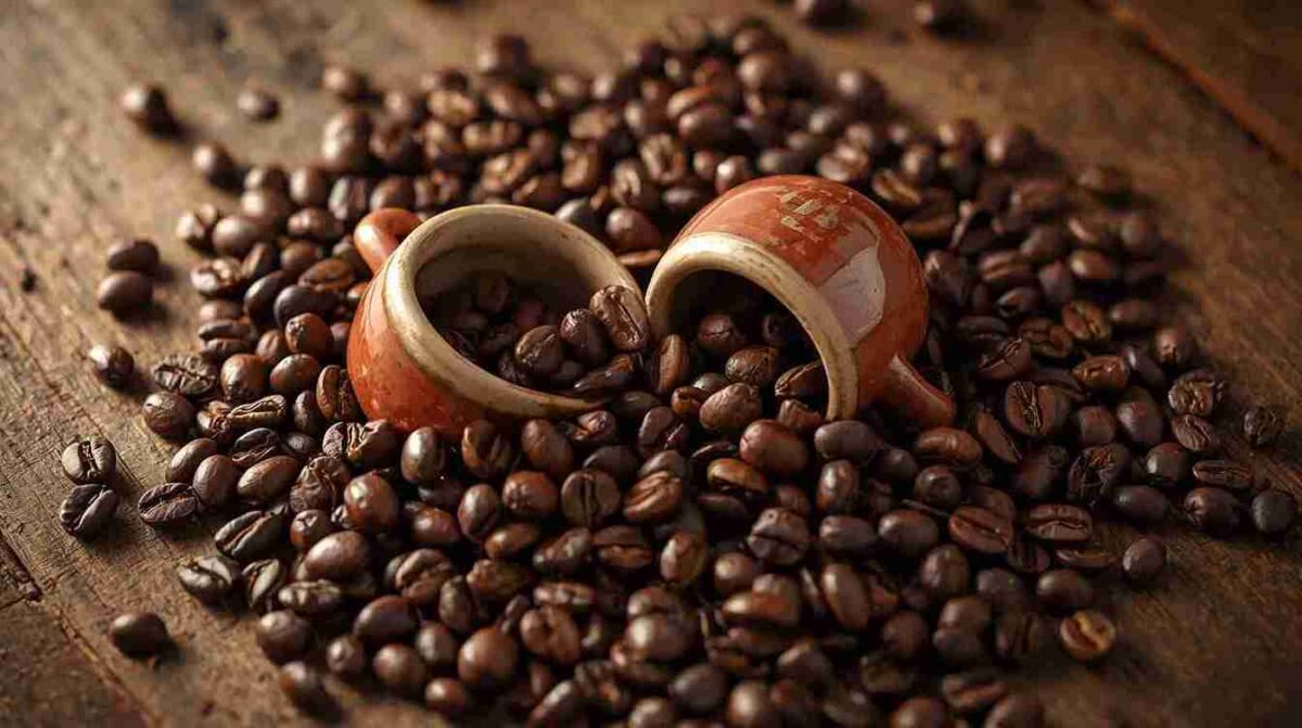 Qual o Melhor Café Orgânico? Top 10 Melhores em 2025 1 Cafe Organico graos e xicaras comidas 2