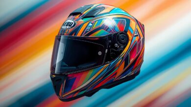 Capacete Fechado moto colorido 1