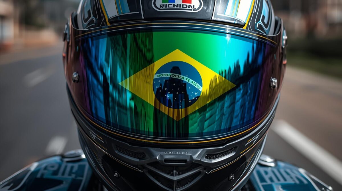 Viseira para Capacete brasil mostrando capatece inteiro